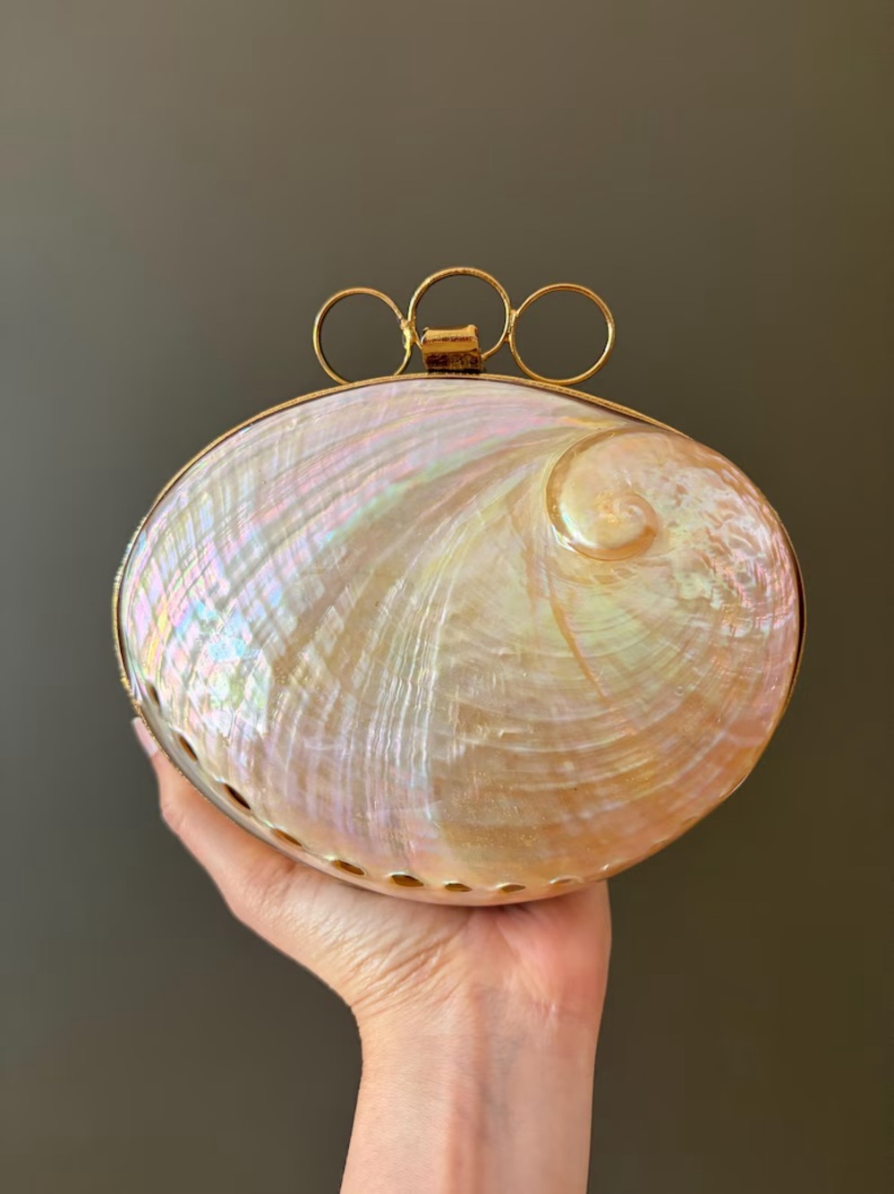 Iridescent Shell Crossbody Bag - Pearl and shard - Picture 4 of 9